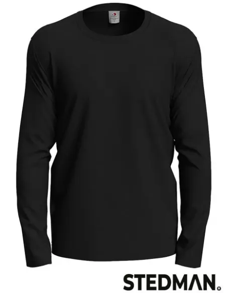 T-SHIRT MĘSKI Z DŁUGIM RĘKAWEM SST2130 BLO