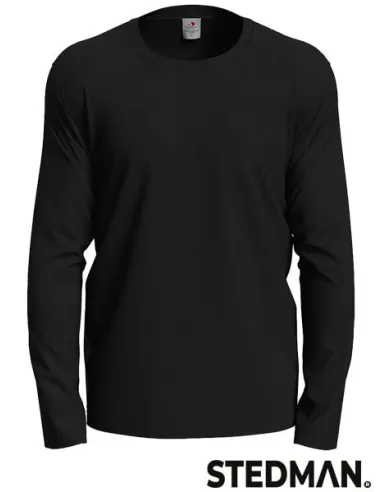 T-SHIRT MĘSKI Z DŁUGIM RĘKAWEM SST2130 BLO