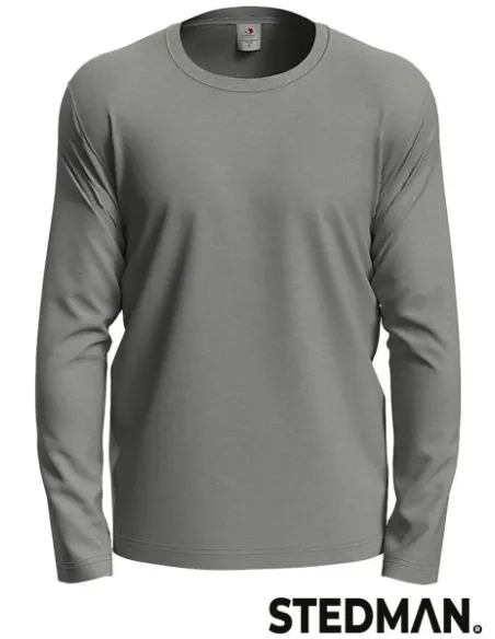T-SHIRT MĘSKI Z DŁUGIM RĘKAWEM SST2130 BLO
