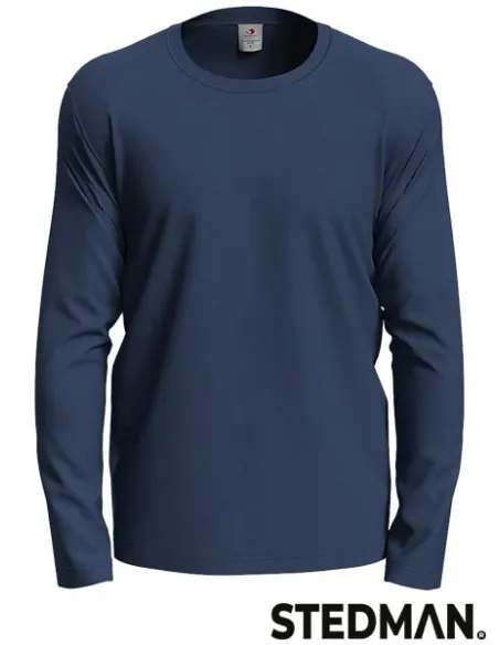 T-SHIRT MĘSKI Z DŁUGIM RĘKAWEM SST2130 BLO