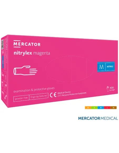 RĘKAWICE NITRYLOWE 8% VAT RMM-NITMAGENTA R