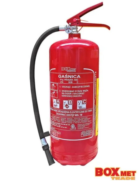 GAŚNICA PROSZKOWA 6 KG BX-GP-6XABC-O-E C